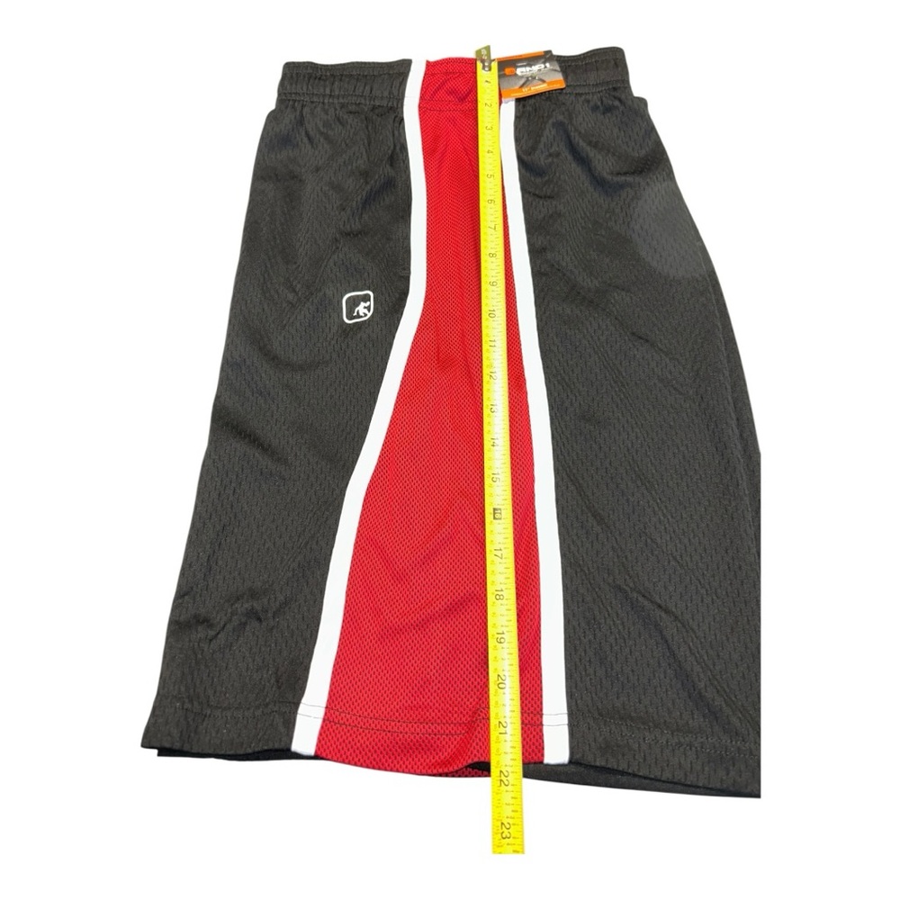 AND1 Men’s Basketball Shorts Black Red XL NWT Gym Workout Drawstring Activewear - Picture 2 of 6